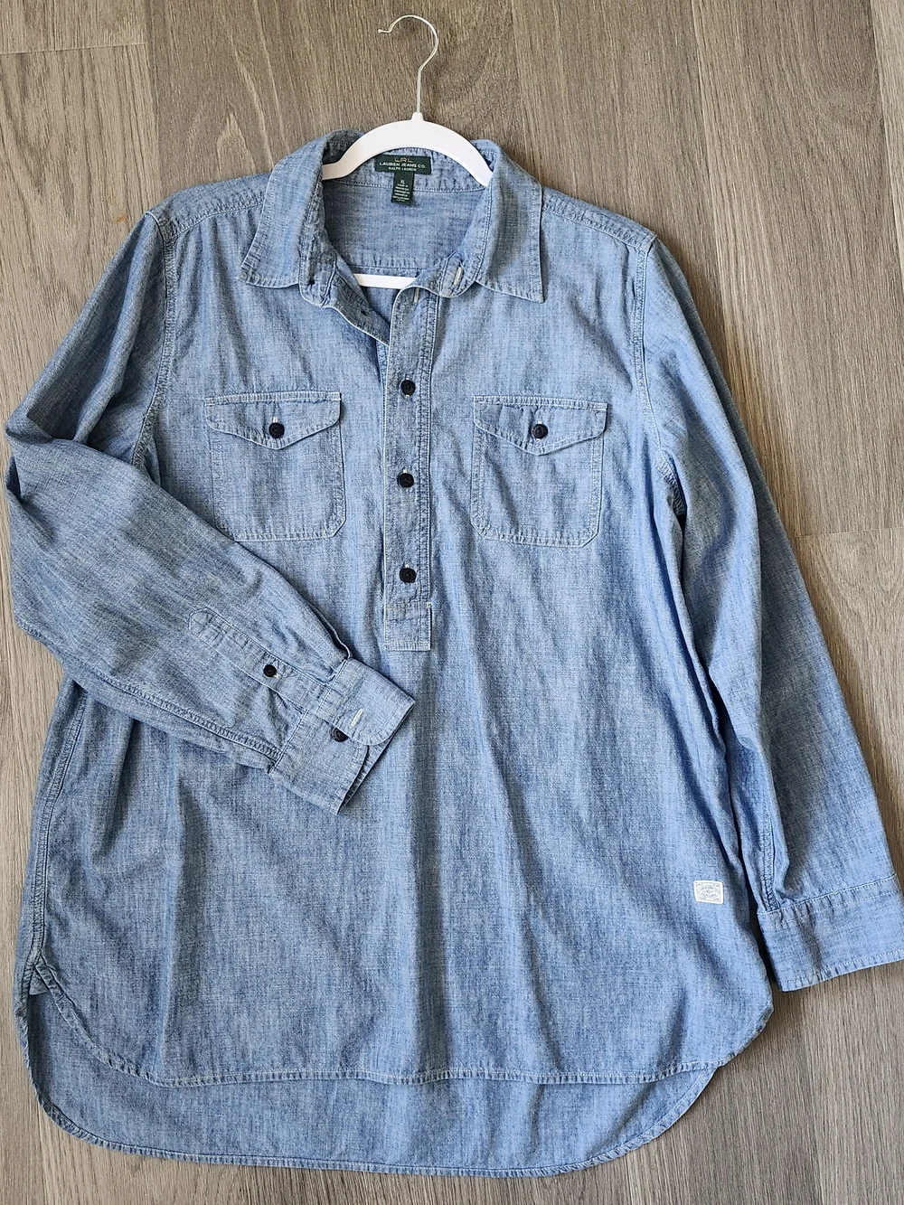 Lot of 2 Shirts Lauren Ralph Lauren & Anne Klein Chambray and Linen Blend - Picture 3 of 12